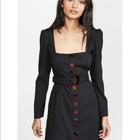 Nicholas Dress NWT Black Button Front Skater Mini Dress 8 New - Picture 8 of 11